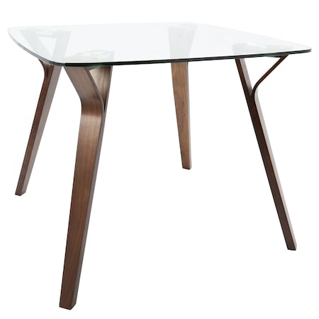 Folia Dinette Table In Walnut And Glass